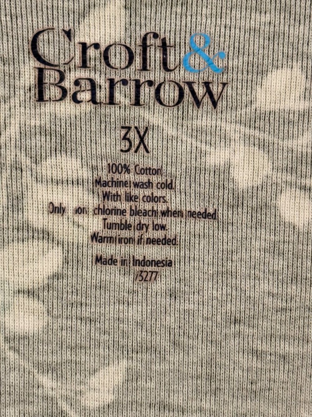 Croft & Barrow Knit Top Black Multi Floral Hummingbird Henley Womans 3X - Picture 3 of 6